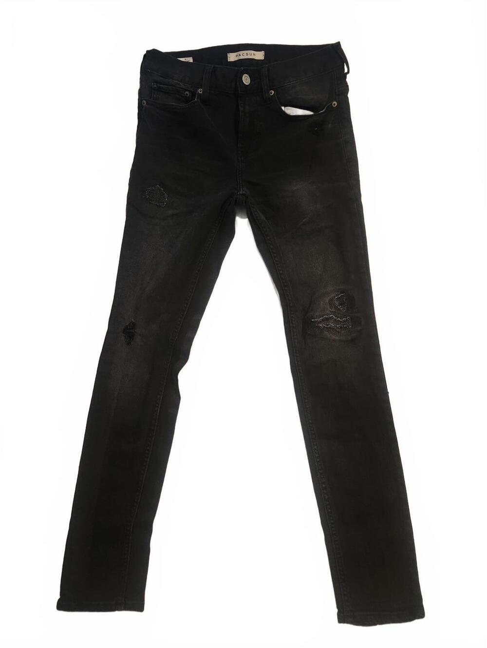 PacSun Black Stacked Skinny Jeans Womens Size 28x30 (Actual 28x29) 9.5 inch rise